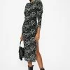 Ted Baker Black Alicah Devore Mesh Sleeve Detail Dress