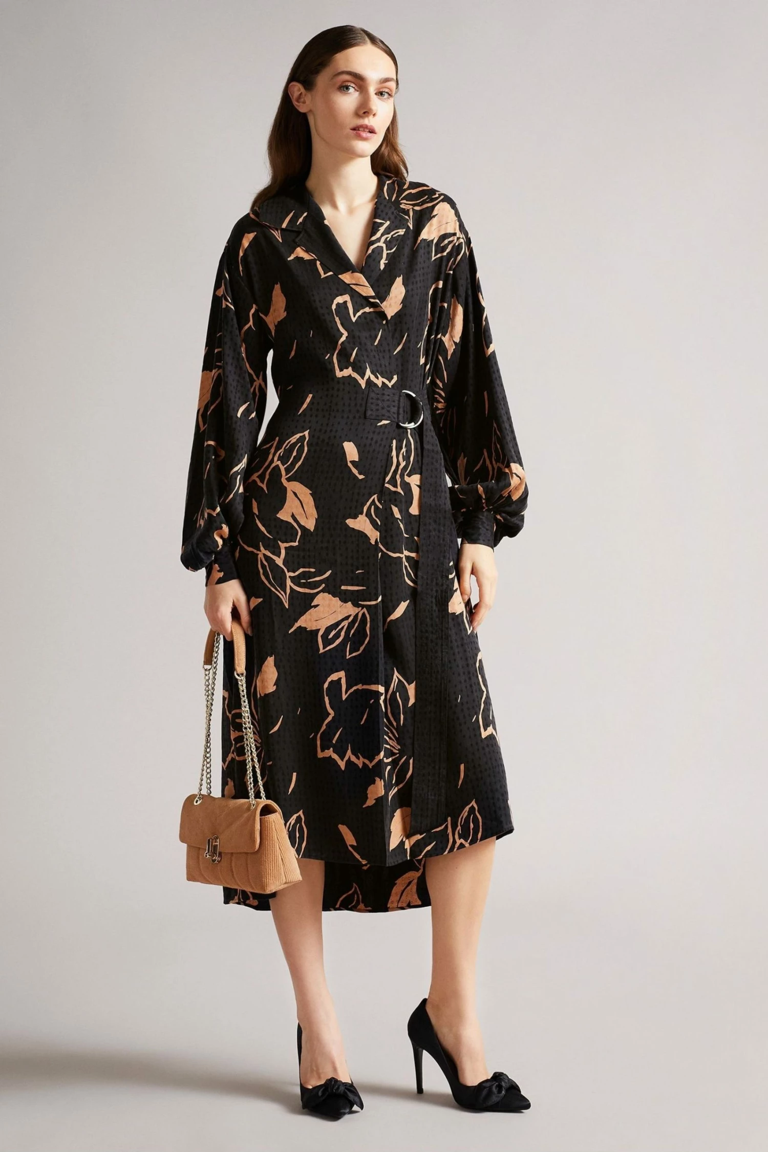 Ted Baker Brown Integral Wrap Dress 3 Ted Baker Brown Integral Wrap Dress