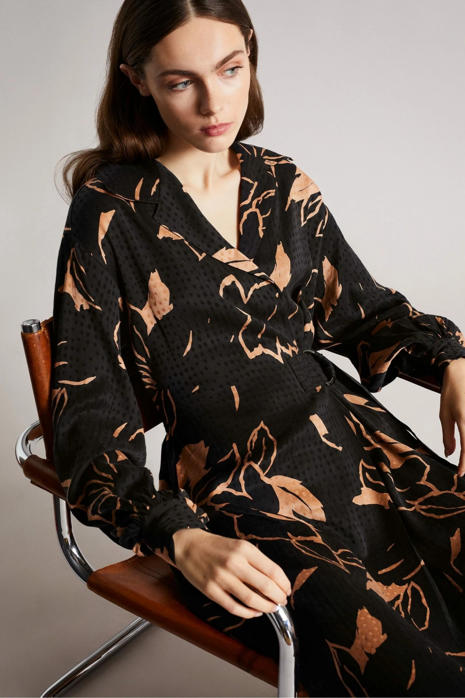 Ted Baker Brown Integral Wrap Dress 5 Ted Baker Brown Integral Wrap Dress - Image 3