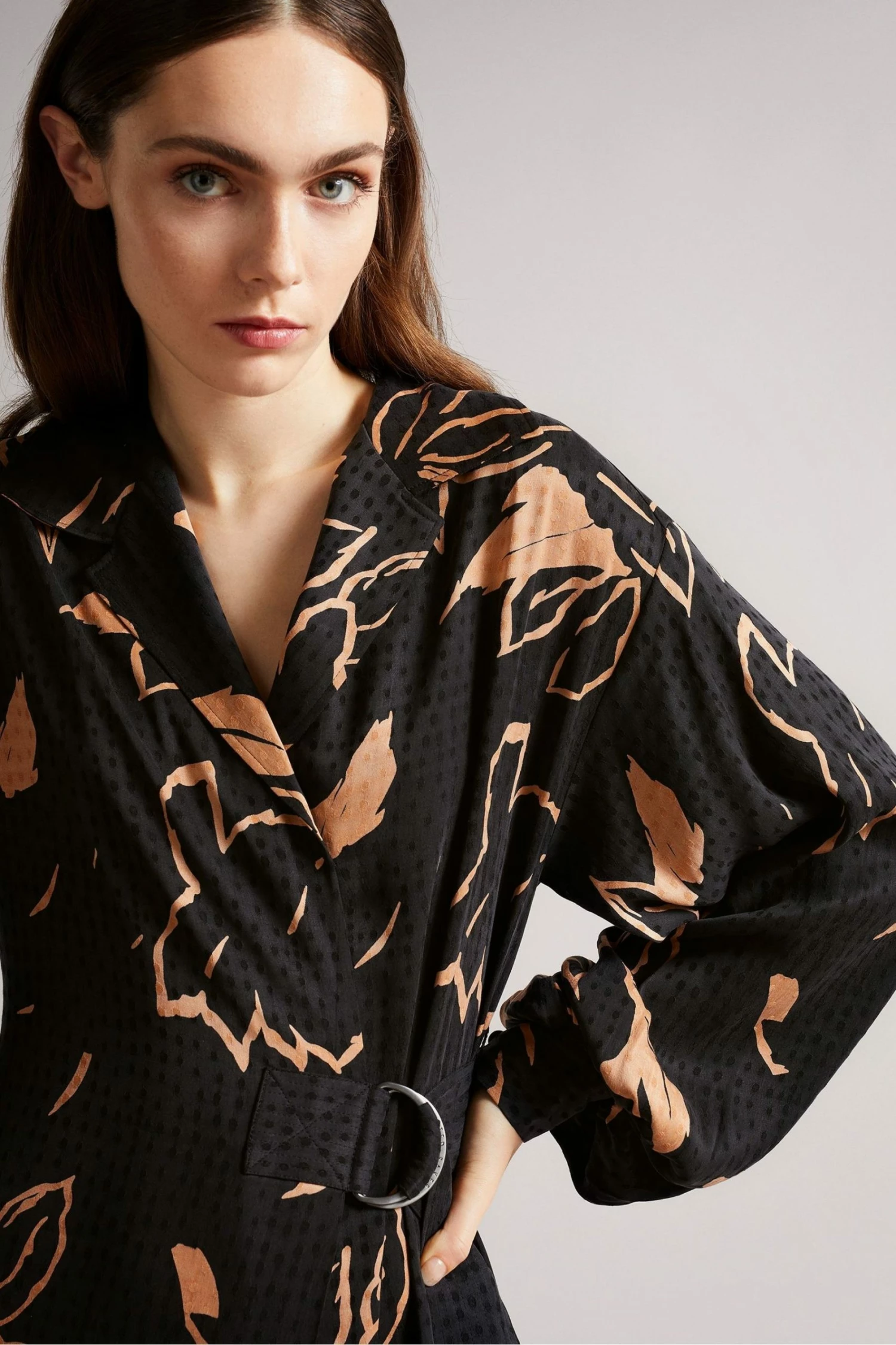 Ted Baker Brown Integral Wrap Dress 6 Ted Baker Brown Integral Wrap Dress - Image 4