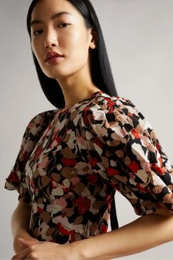 Ted Baker Pink Printed Floral Seersucker Midi Dress -tedbaker Shop Online unnamed file 946