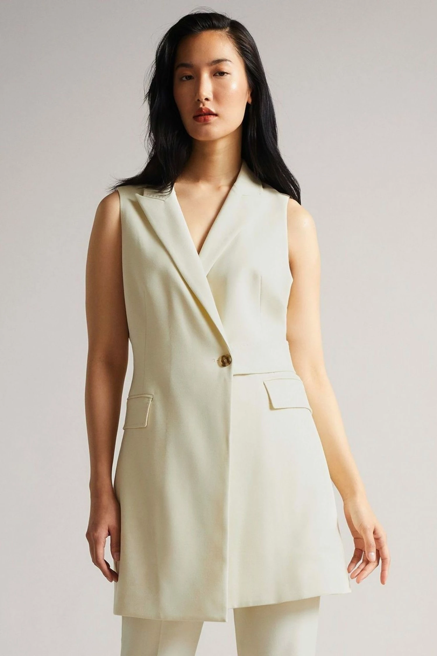 Ted Baker Cream Joannid Sleeveless Blazer Mini Dress 3 Ted Baker Cream Joannid Sleeveless Blazer Mini Dress