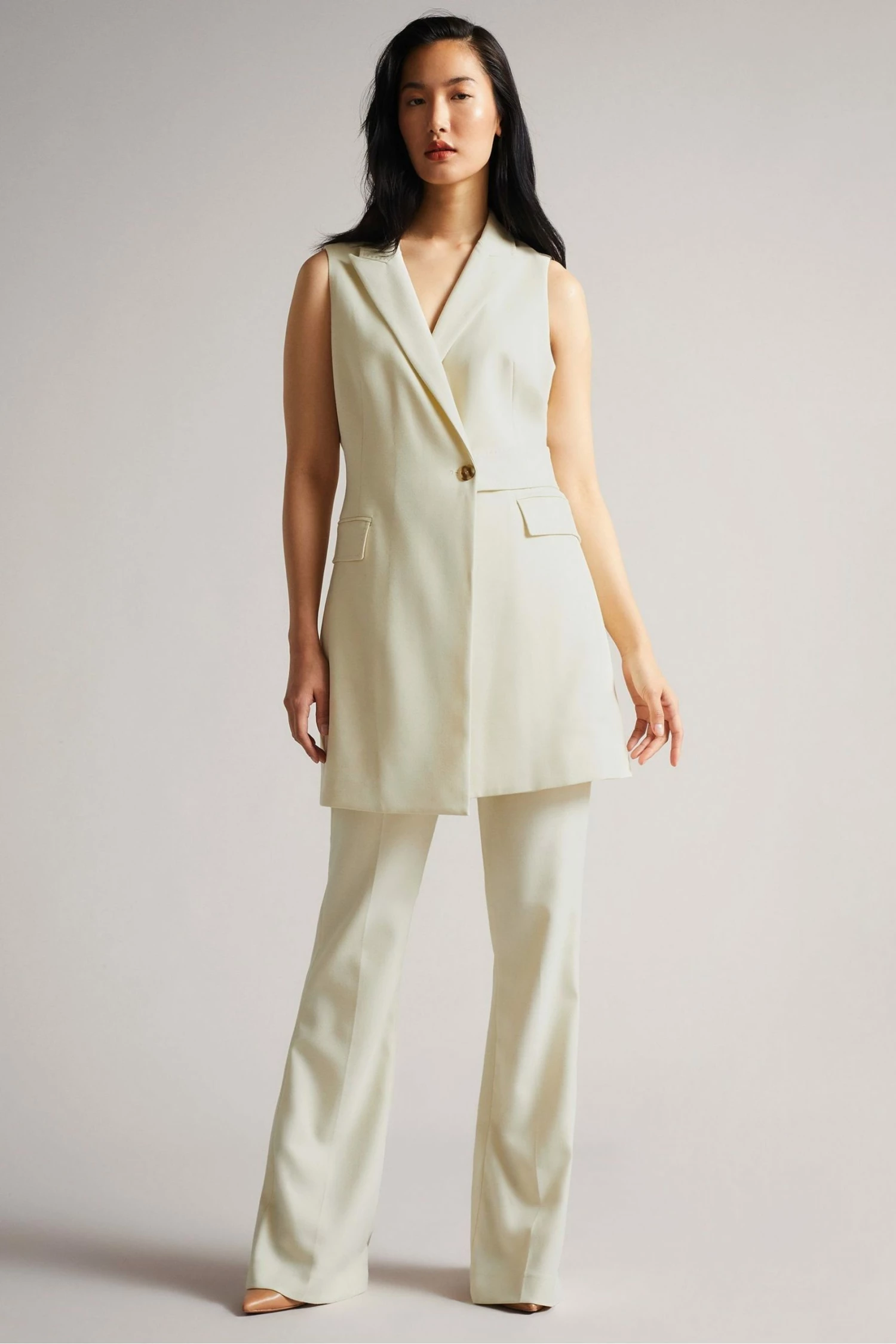 Ted Baker Cream Joannid Sleeveless Blazer Mini Dress 4 Ted Baker Cream Joannid Sleeveless Blazer Mini Dress - Image 2