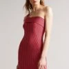 Ted Baker Mid-Pink Ragazza Seam Free Asymmetric Knit Dress
