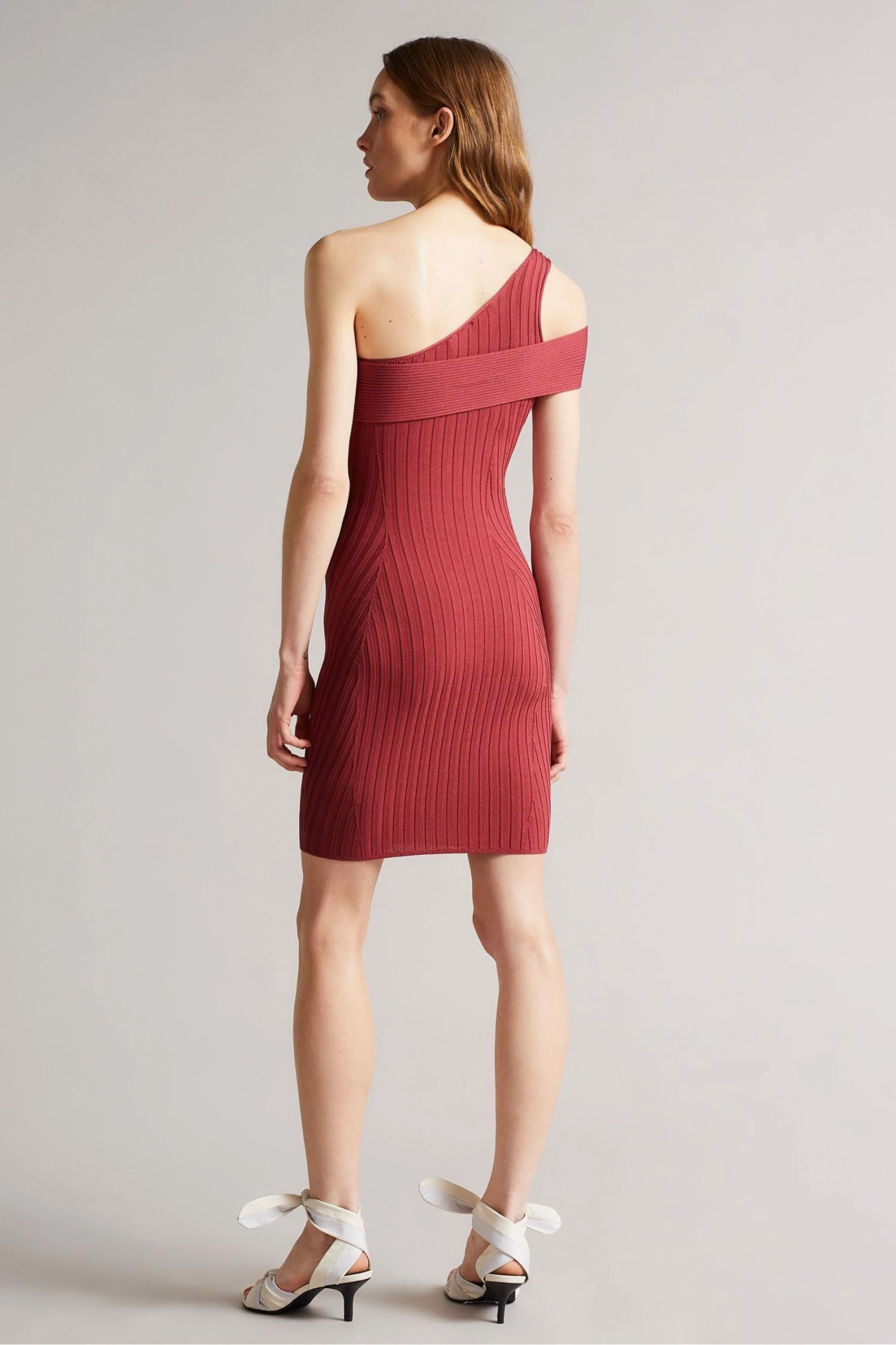 Ted Baker Mid-Pink Ragazza Seam Free Asymmetric Knit Dress 4 Ted Baker Mid-Pink Ragazza Seam Free Asymmetric Knit Dress - Image 2