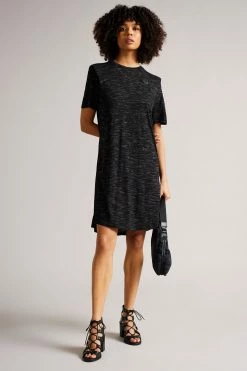 Ted Baker Julina Grey T-Shirt Dress With Shoulder Detail