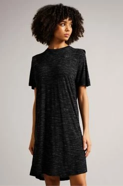 Ted Baker Julina Grey T-Shirt Dress With Shoulder Detail -tedbaker Shop Online unnamed file 972