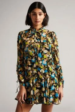 Ted Baker Black Hariiee Dropped Waist Midi Dress -tedbaker Shop Online unnamed file 981